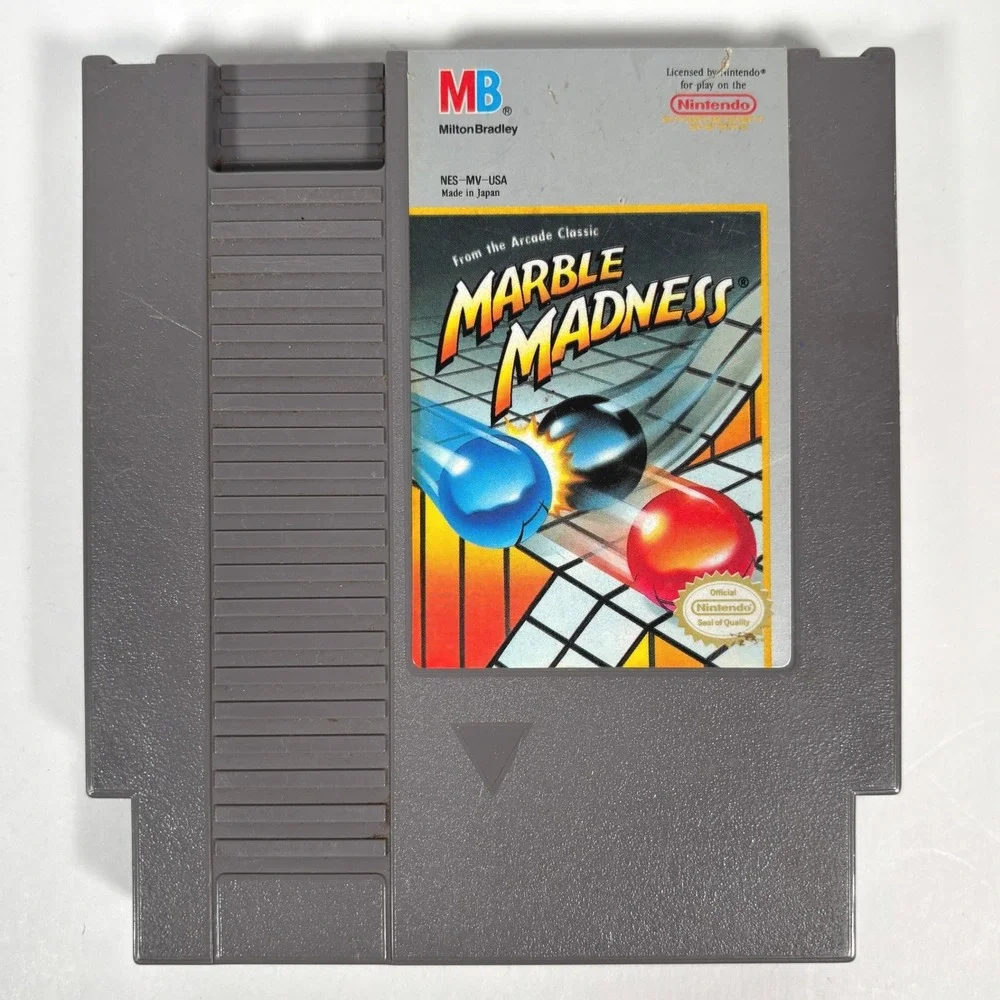 Marble Madness Nintendo NES Video Game Cartridge Milton Bradley NES-MV-USA